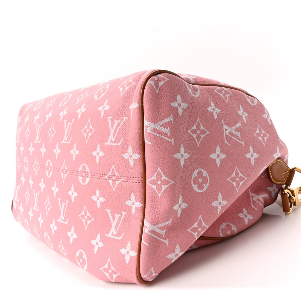 Calfskin Monogram Speedy P9 Bandouliere 40 Pink Sakura