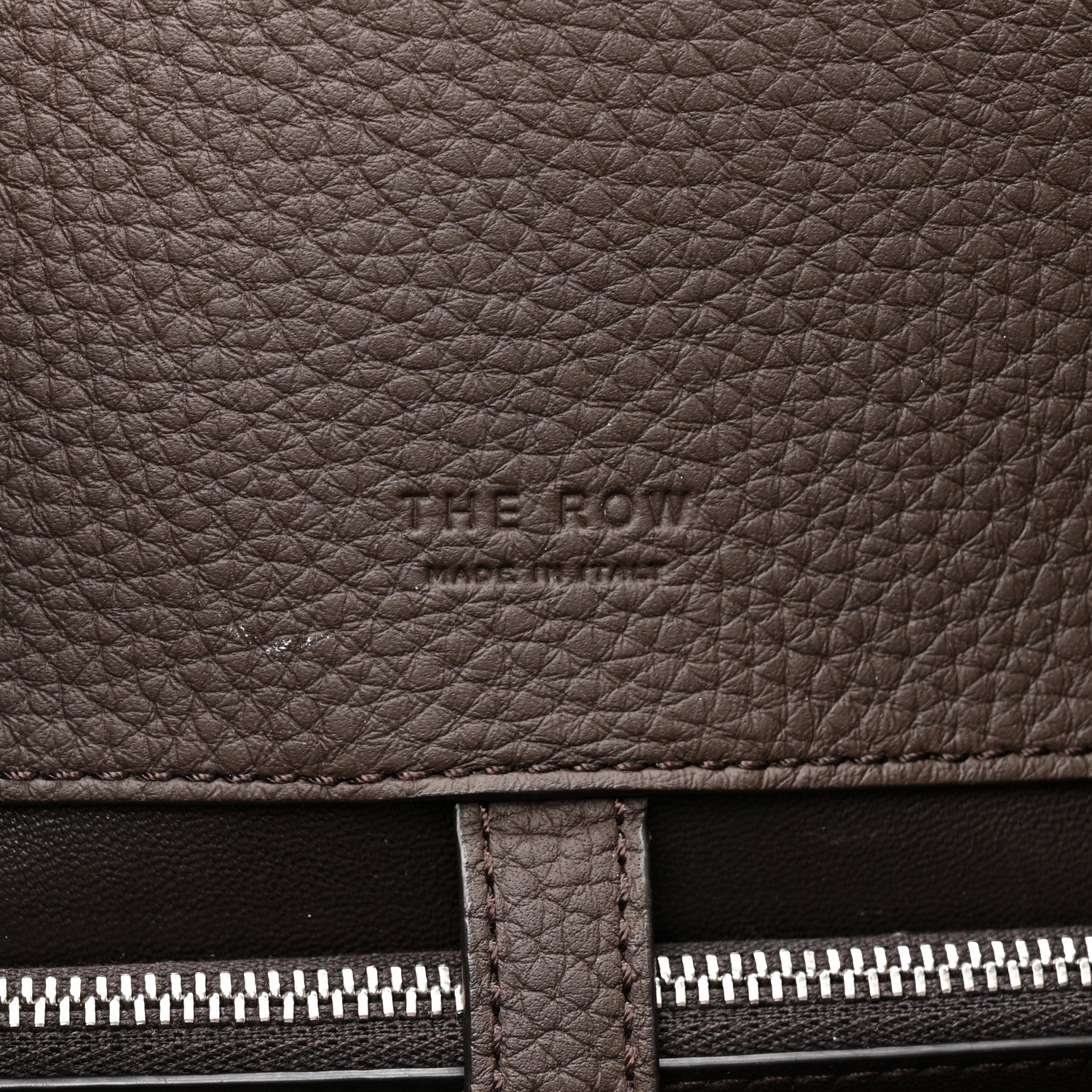 Grained Calfskin Margaux Shoulder 12 Deep Brown
