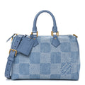 Damier Denim 3D Speedy Bandouliere 30 Denim Blue