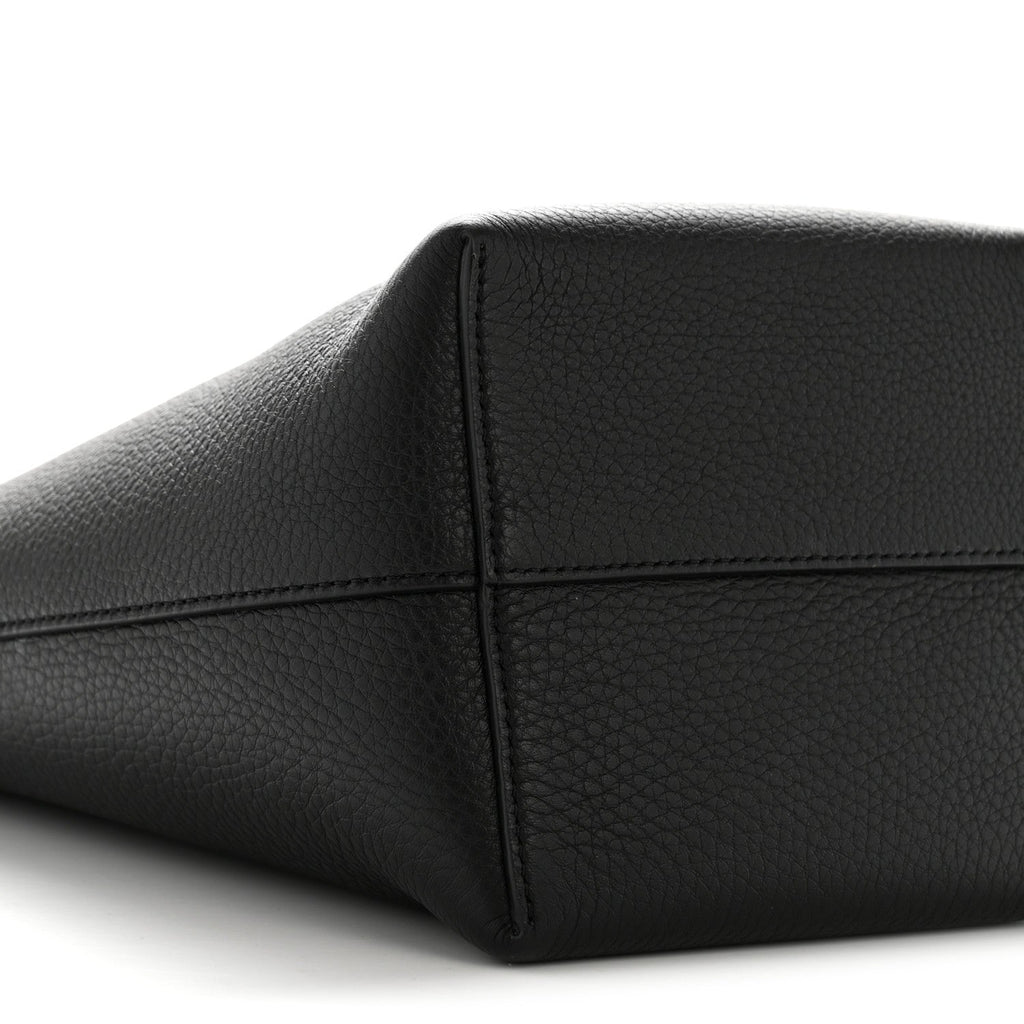 Grained Calfskin Small N/S Park Tote Black