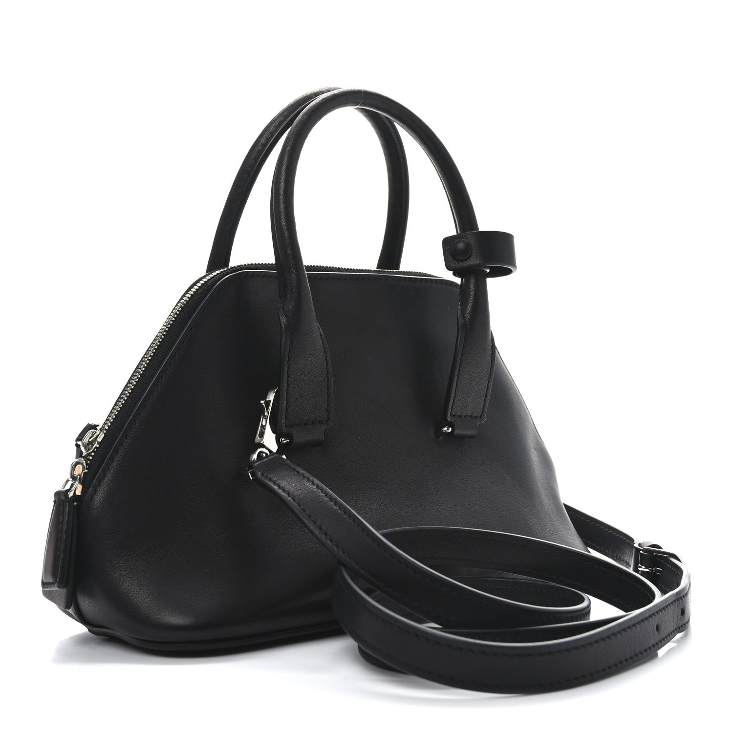Saddle Calfskin Mini Devon Bag Black