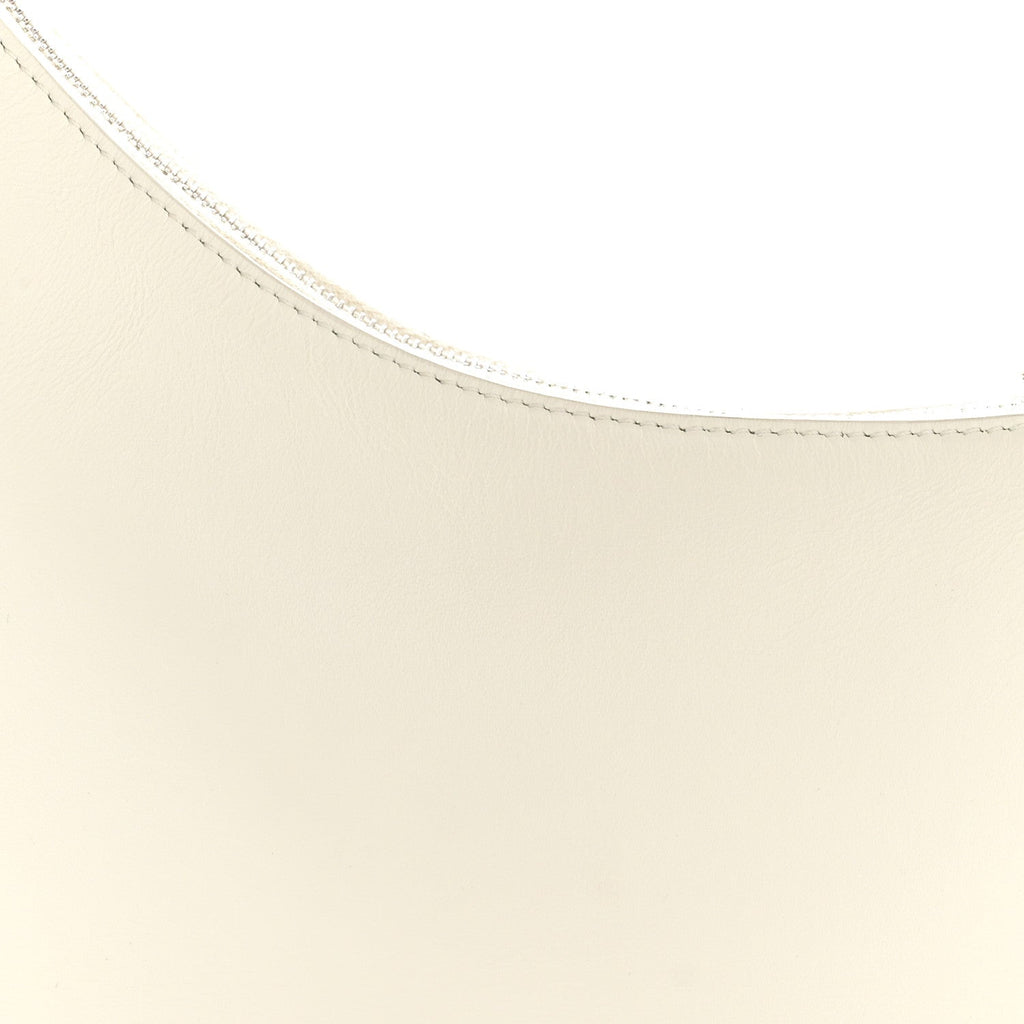 Smooth Calfskin Half Moon Shoulder Bag New Ivory