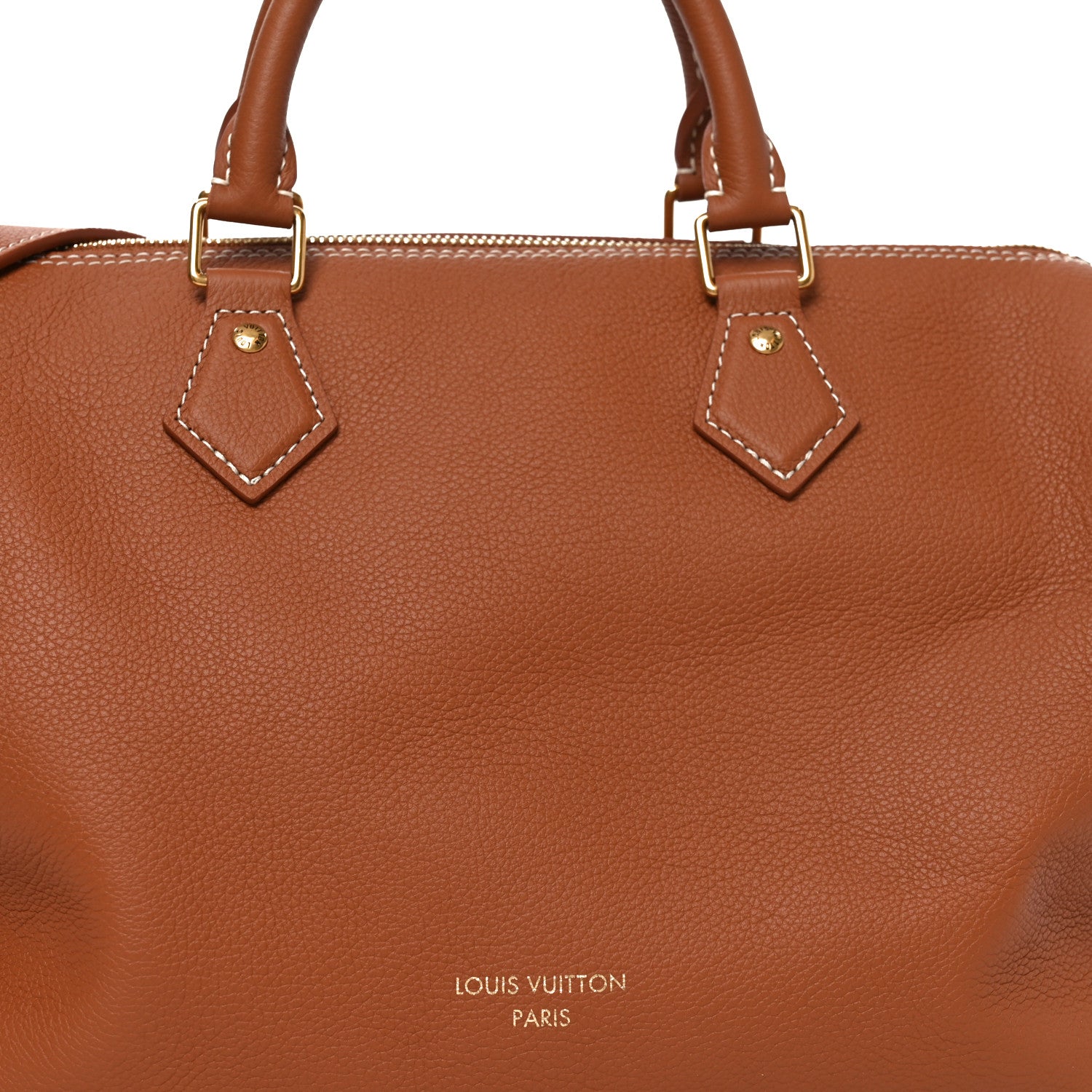 Grained Calfskin Low Key Speedy 30 Cognac