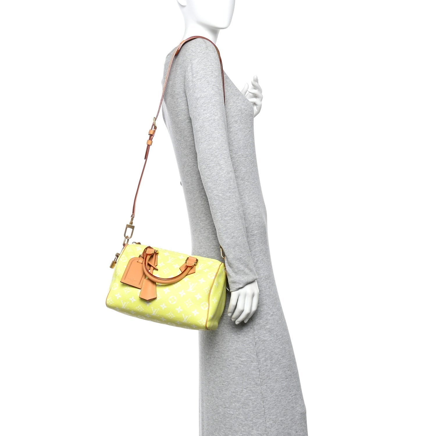 Calfskin Monogram Speedy P9 Bandouliere 25 Lemonade Yellow