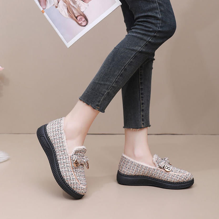 Zapatos planos de algodón cálido y elegantes