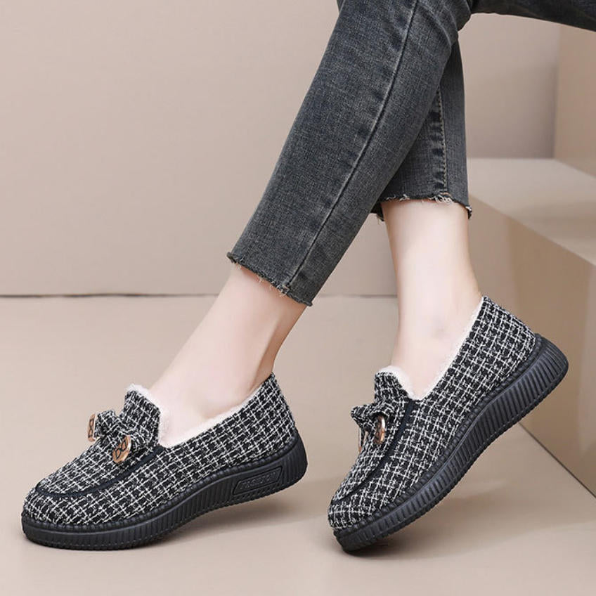 Zapatos planos de algodón cálido y elegantes